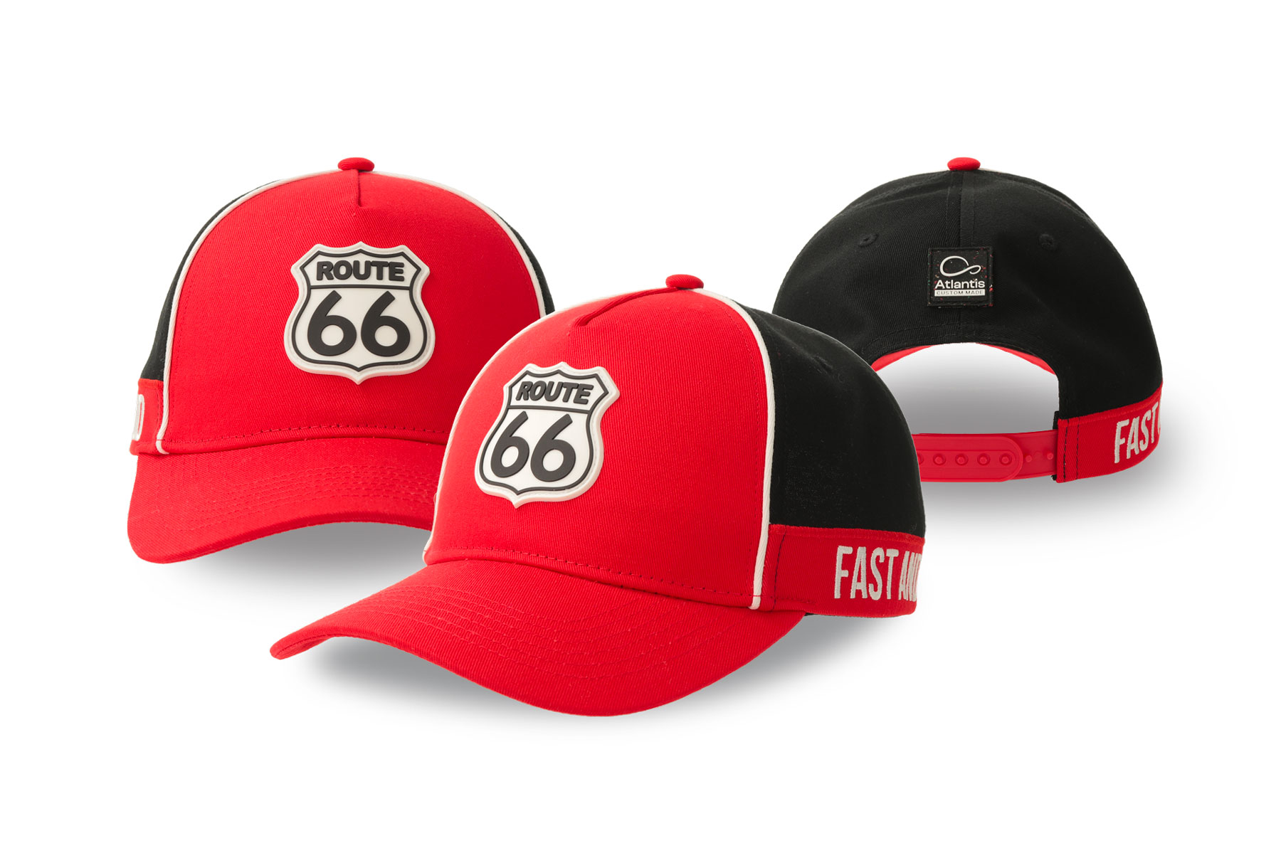 Baseballkeps 5 paneler, böjd skärm 2725 – Fram: gummipatch, fastsydd