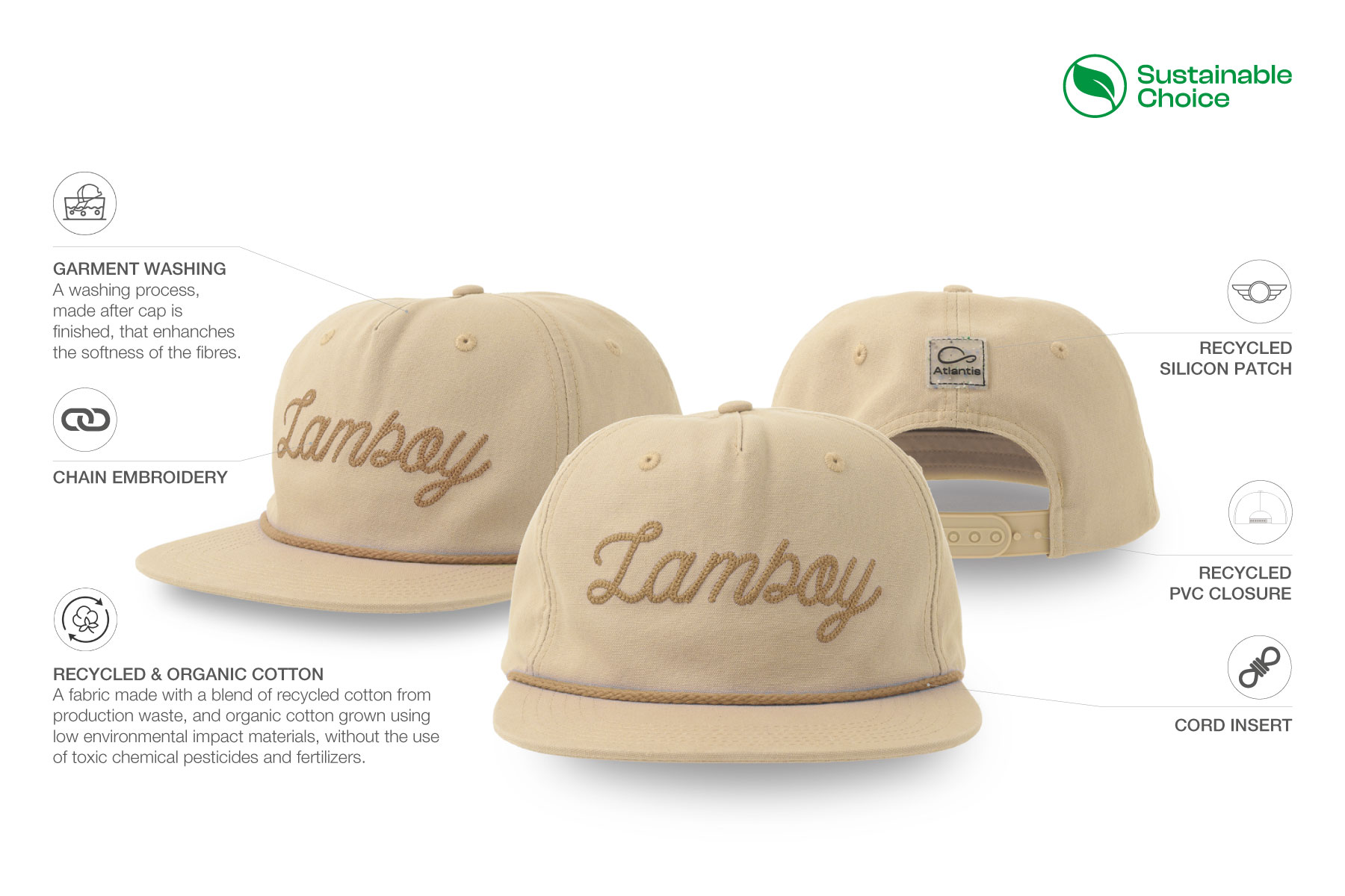 Baseballkeps 5 paneler, platt skärm 2879 bild 9