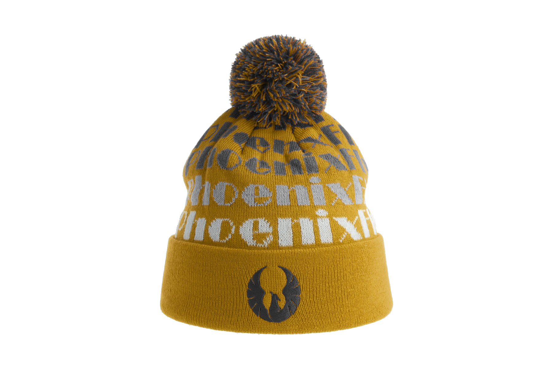 Hållbar jacquardmössa med uppvik och pompom 2305 bild 7