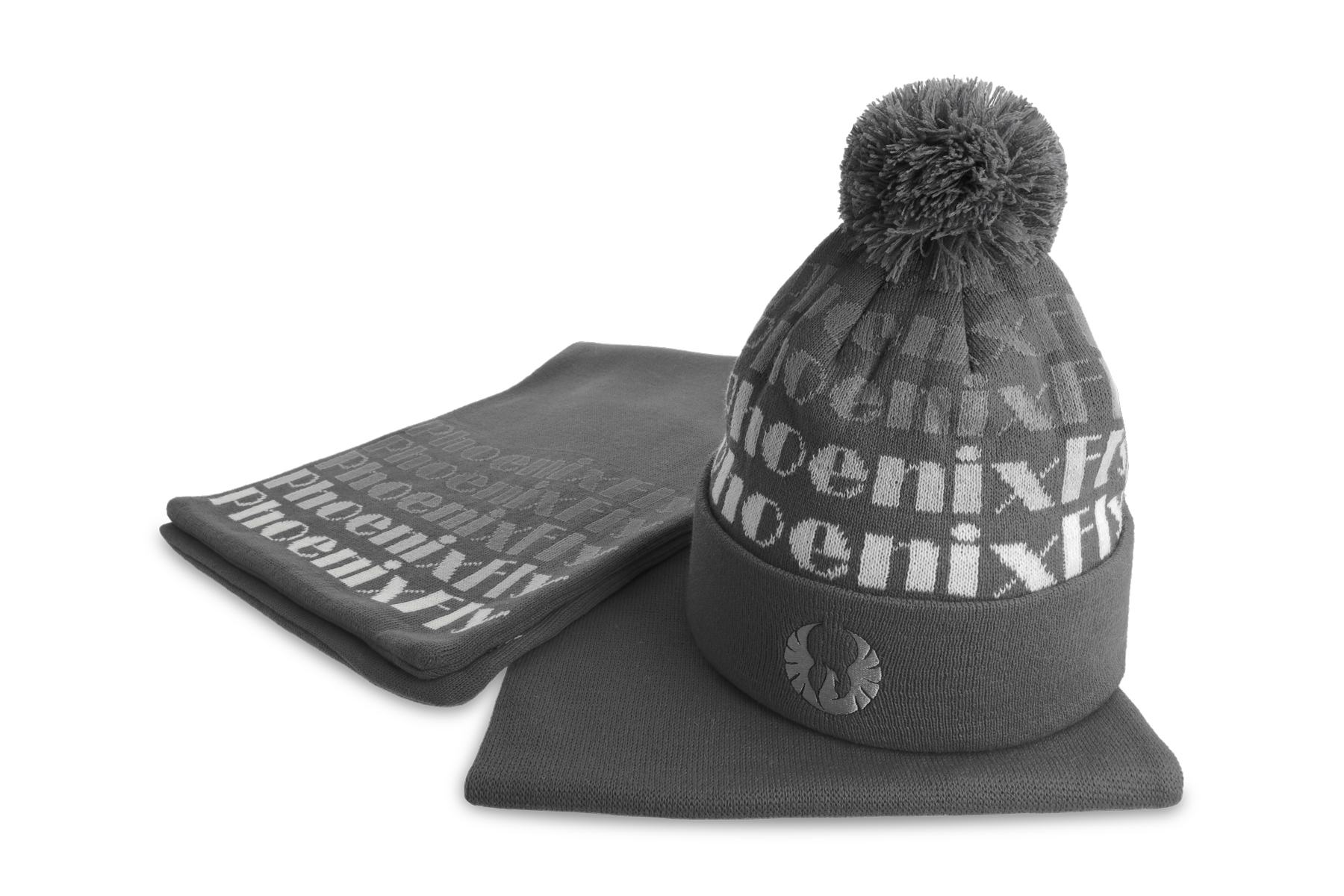 Hållbar jacquardmössa med uppvik och pompom 2305 bild 9