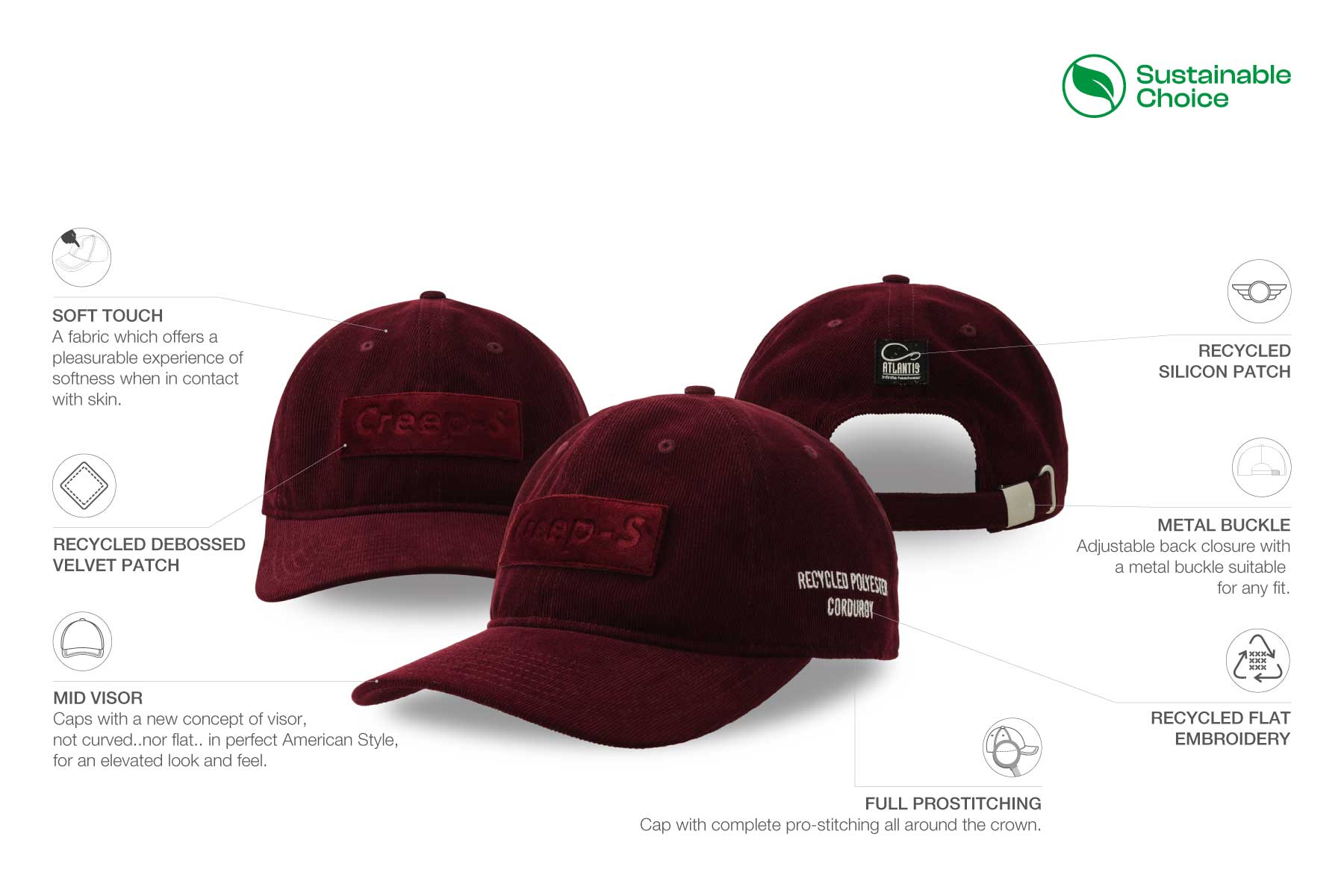 Ostrukturerad baseballkeps 6 paneler 2559 bild 9